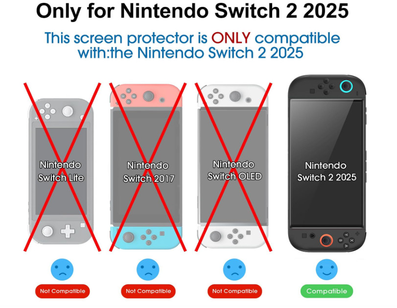 2-Pack Nintendo Switch 2 Screen Protector [7.9''] Glass,Auto-Alignment OneTouch
