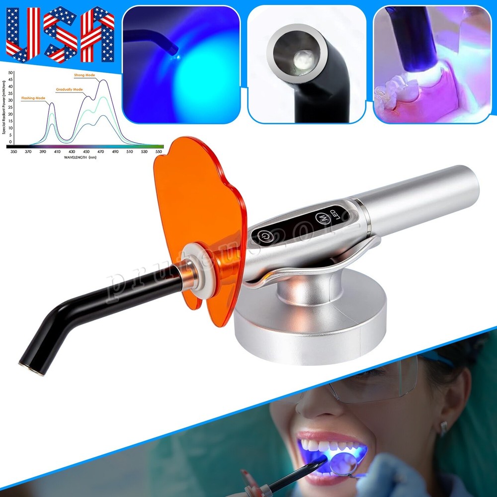 Professional Dental LED Curing Light Lamp Wireless Cordless 2000MW Optional