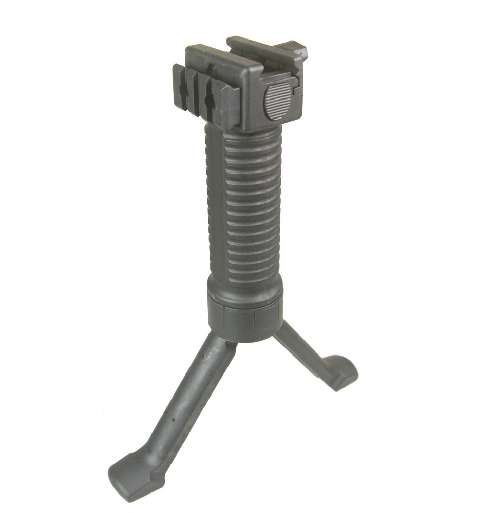 Polymer Spring Loaded Bipod Picatinny Rail Mount Black