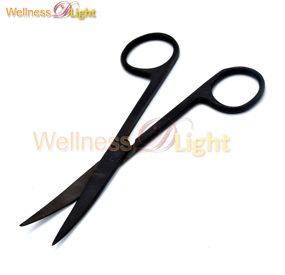 Operating Dissecting Scissors Standard 4.5" Curved Black Sharp/Sharp Instruments