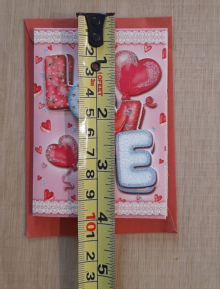 3D Mini Valentines Cards Envelopes 36 Pack With Glitter Blank Inside With Hearts