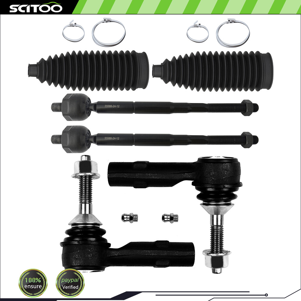 6Pcs For 2010-2016 Ford Flex 2010-2017 Ford Taurus Front Inner Outer Tie Rod End
