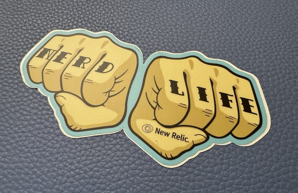 NERD Life NEW RELIC FISTS COLORFUL STICKER Computer Web Interface Programming