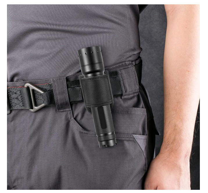 Flashlight Holster for Duty Belt, Open Top D Cell Compact Light Holder Case, Nyl