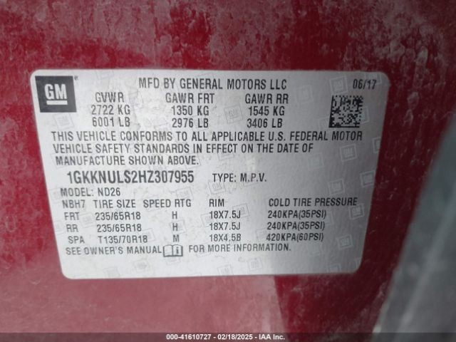 DASH WIRE HARNESS OEM 2017 GMC ACADIA
