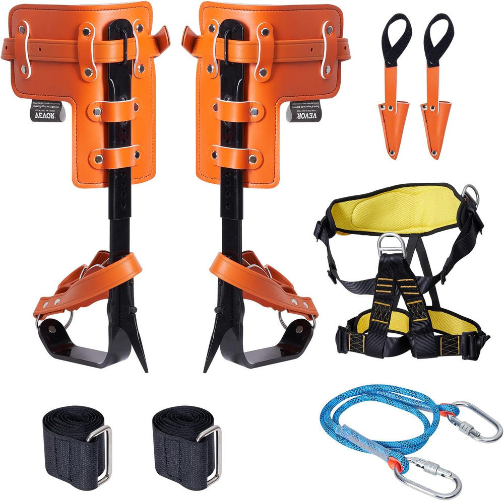 Tree Climbing Spikes Set, 1 Pair Height-Adjustable Climbing Spurs with Security