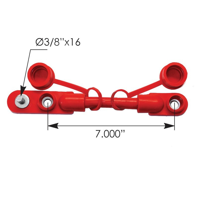 CABLE OVERMOLDED HARNESS 2/0 7in RED