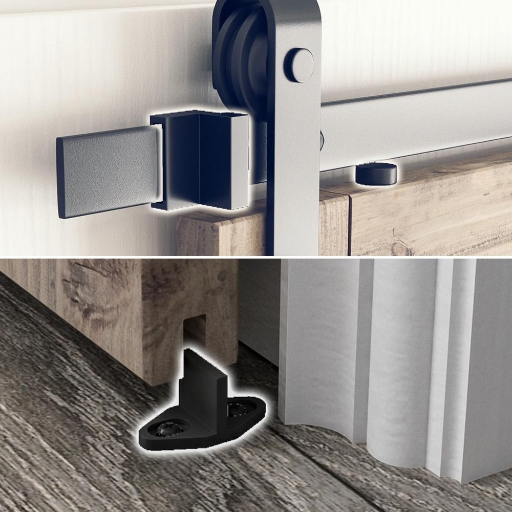 6.8FT Sliding Barn Door Hardware Kit (Include 6.8ft Track Kit & Pull Handle S...