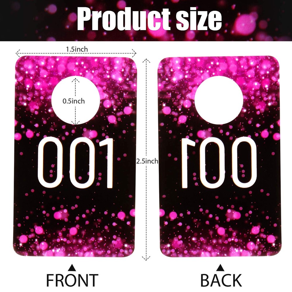 Jetec Live Plastic Number Tags Consecutive Tag, Reusable Normal Reversed Image
