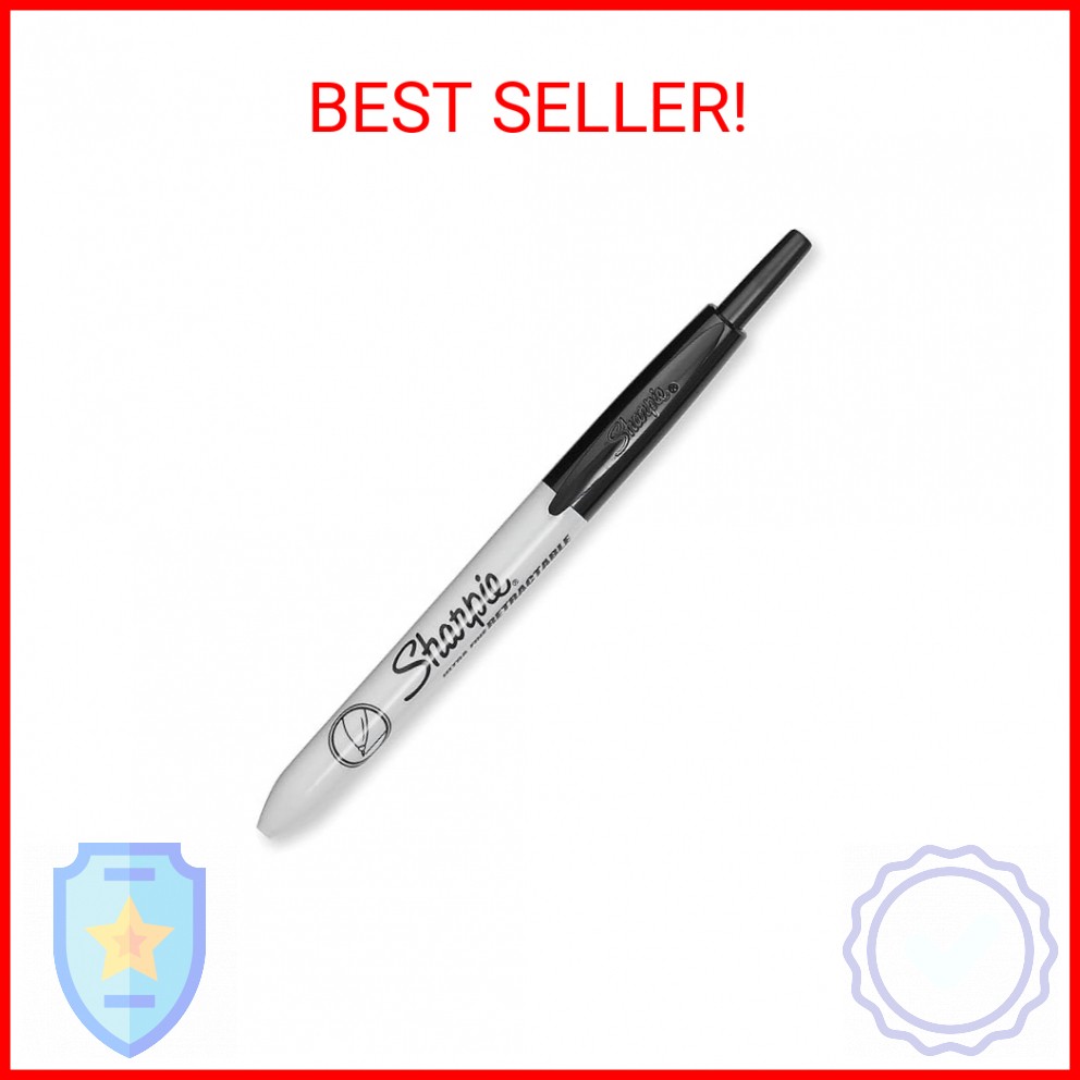 Sharpie Retractable Permanent Markers Ultra Fine Point Black 2 Count