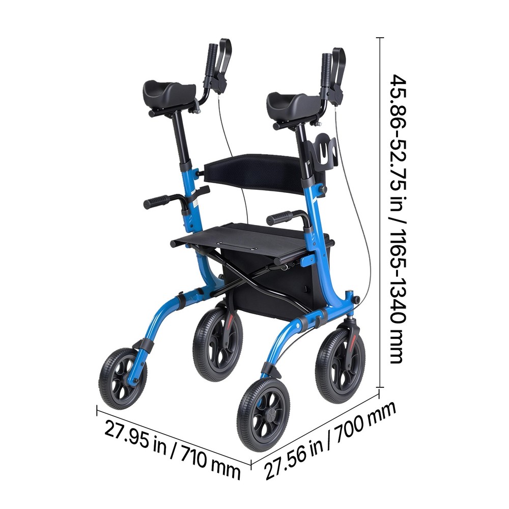 Uimoso Foldable Rollator Walker with Durable PU Wheels for Seniors