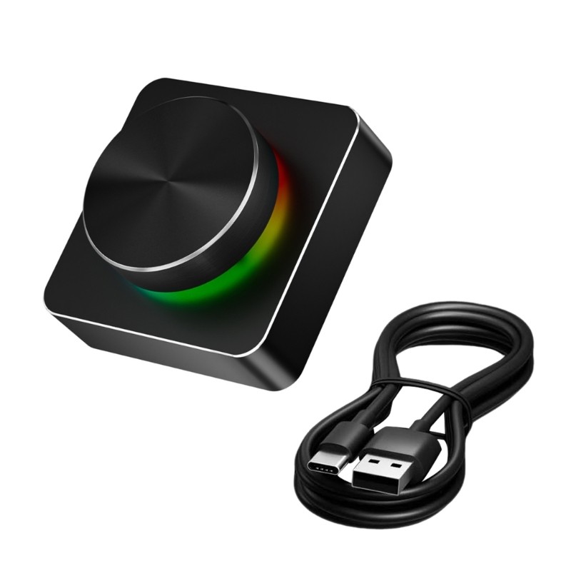 USB Computer Sound Controller With Customizable Spin Action Color Switches