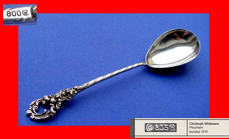 Beautiful Rococo Spoon, Christoph Widmann, 800 Silver A660