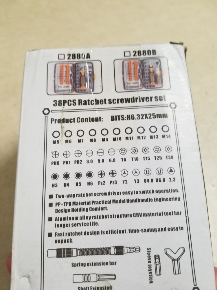 Professional Maintenance Tools for Motorcycles Bicycle 2880A (38 Pcs)