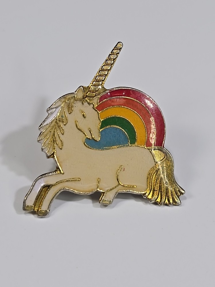 Unicorn With Rainbow Lapel Pin •