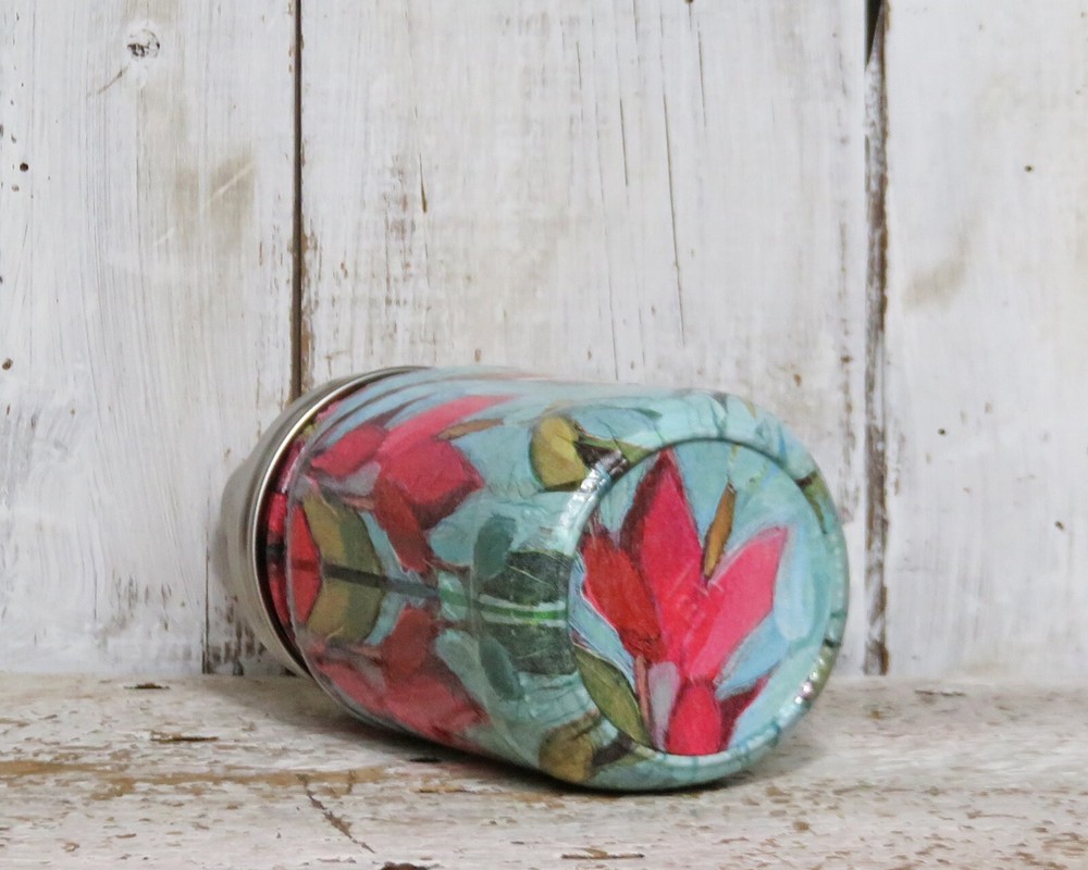 Ruby Throated Hummingbird Soap Dispenser Decoupage