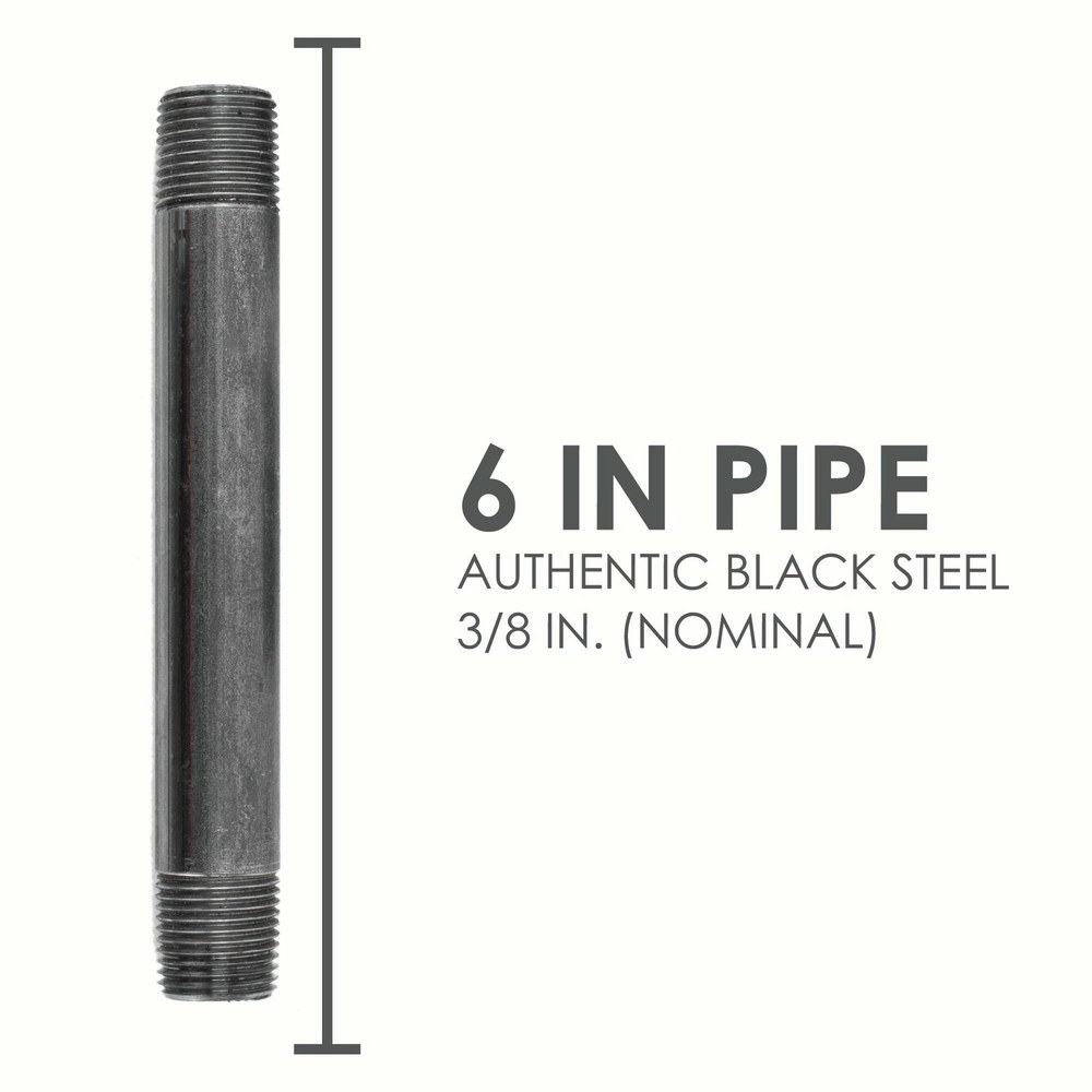 3/8 in. x 6 in. Black Pipe