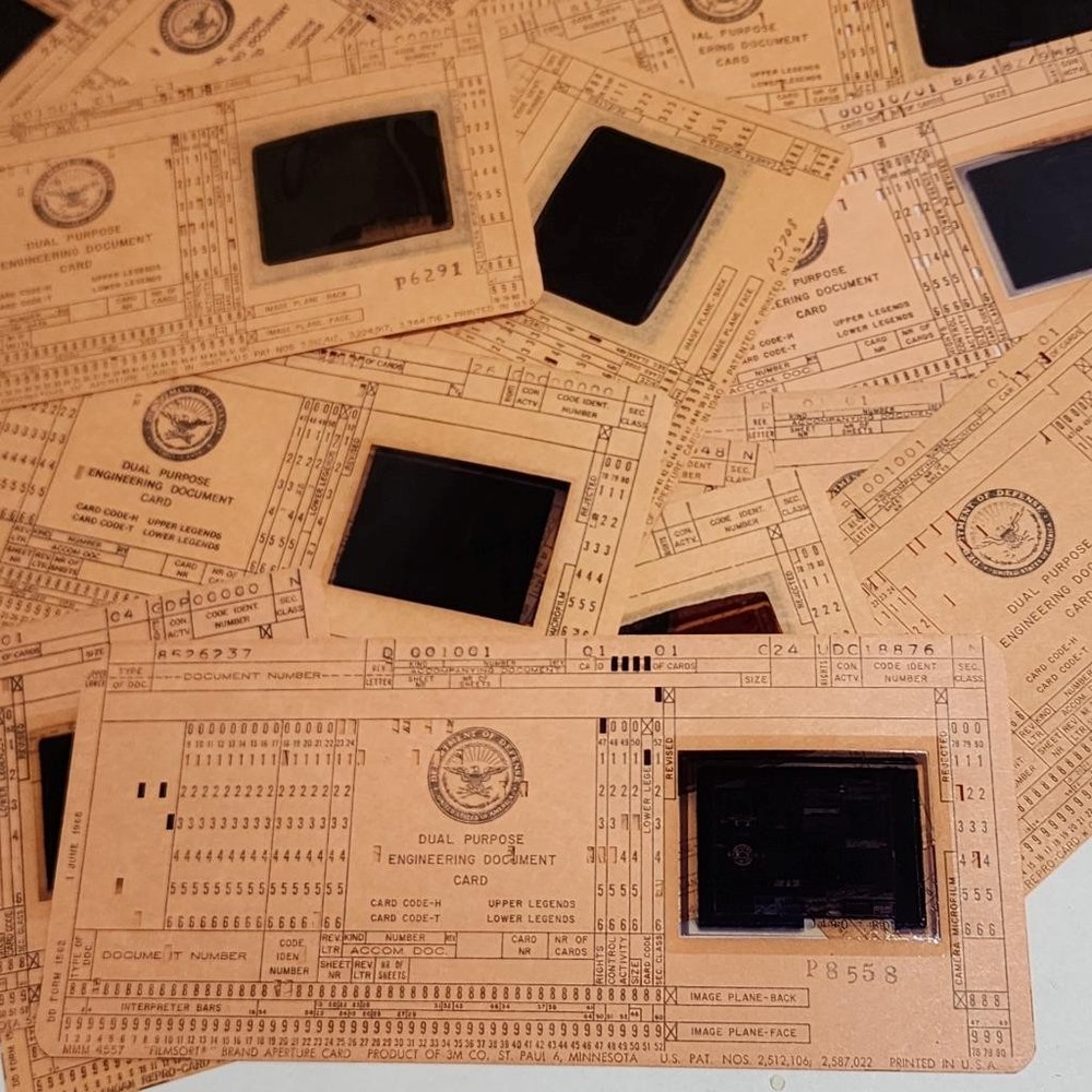 12 computer data cards engineering microfiche punch cards 1960s orange cards