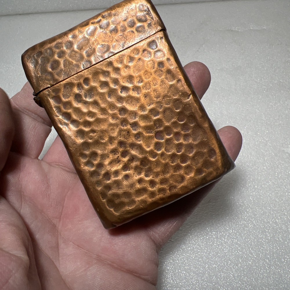 ANTIQUE AESTHETIC GORHAM HAMMERED COPPER CIGARETTE CASE BOX HINGED LID