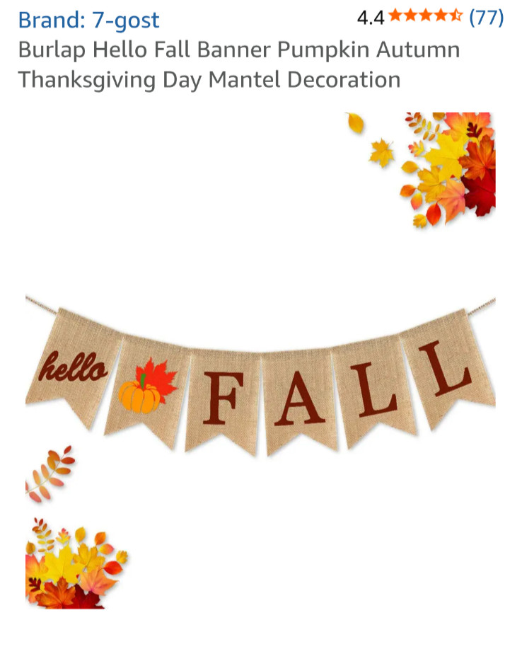 Burlap Hello Fall Banner