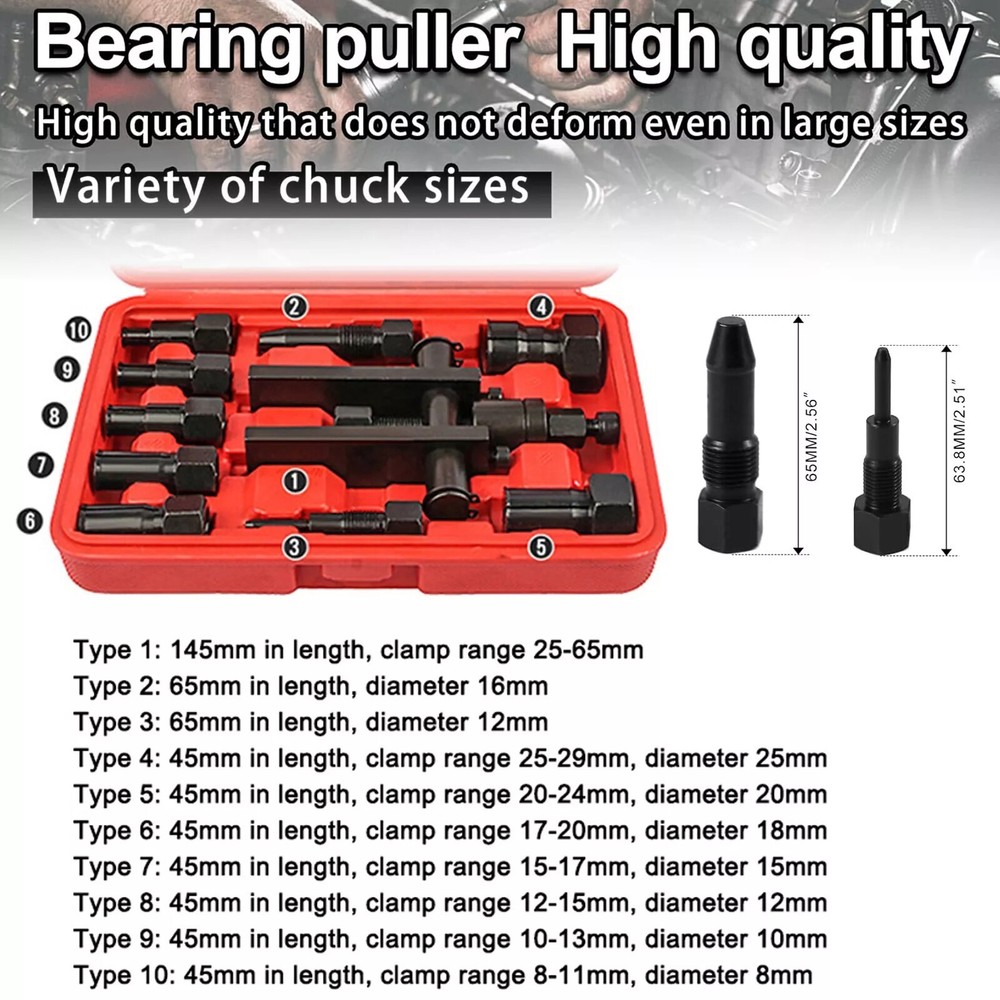 8-25mm Motorcycle Internal Bearing Puller Tool Kit Blind Hole Bearing Puller Set