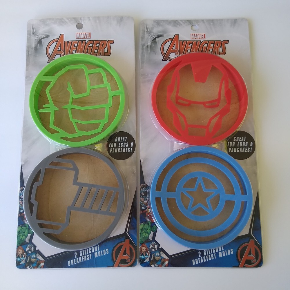 MARVEL Avengers silicone breakfast molds 2 packs
