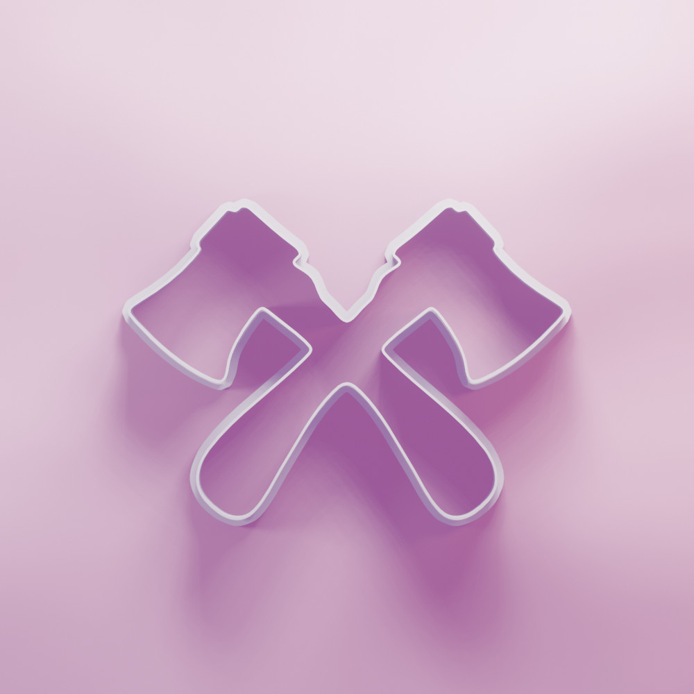 Crossed Axes cookie cutter