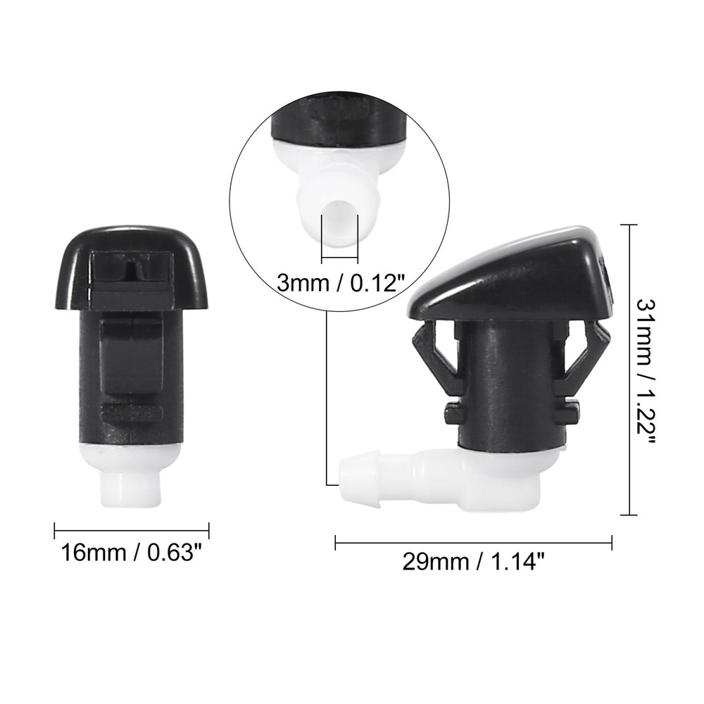 2Pcs Front Windshield Wiper Nozzles for Dodge Durango MK3 2011-2021 Nitro 07-11