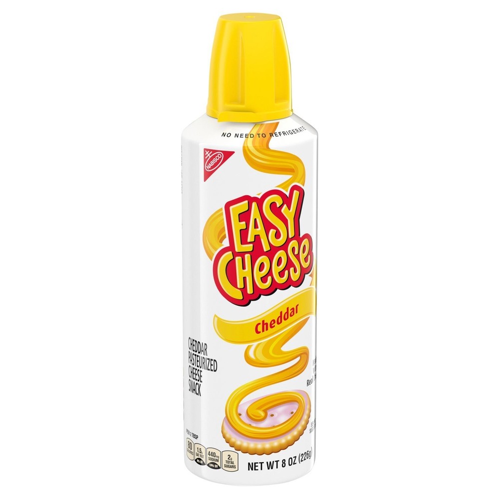 Nabisco Easy Cheese Cheddar Pasteurized Cheese Snack, 8 oz (6 pack)