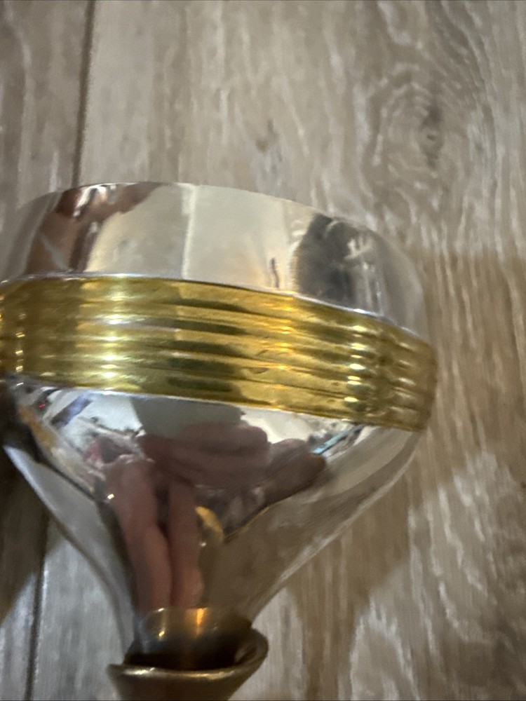 two-tone wine goblets, likely silver-plated brass