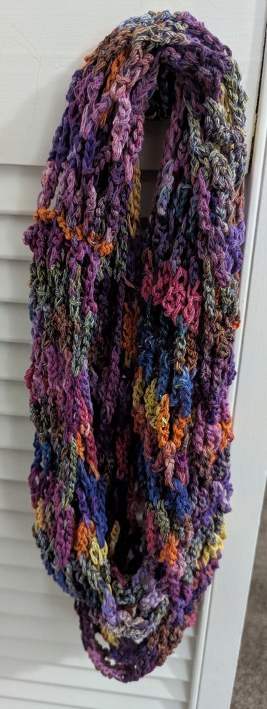 Handmade Multicolor Crochet Infinity Mesh Scarf Wrap