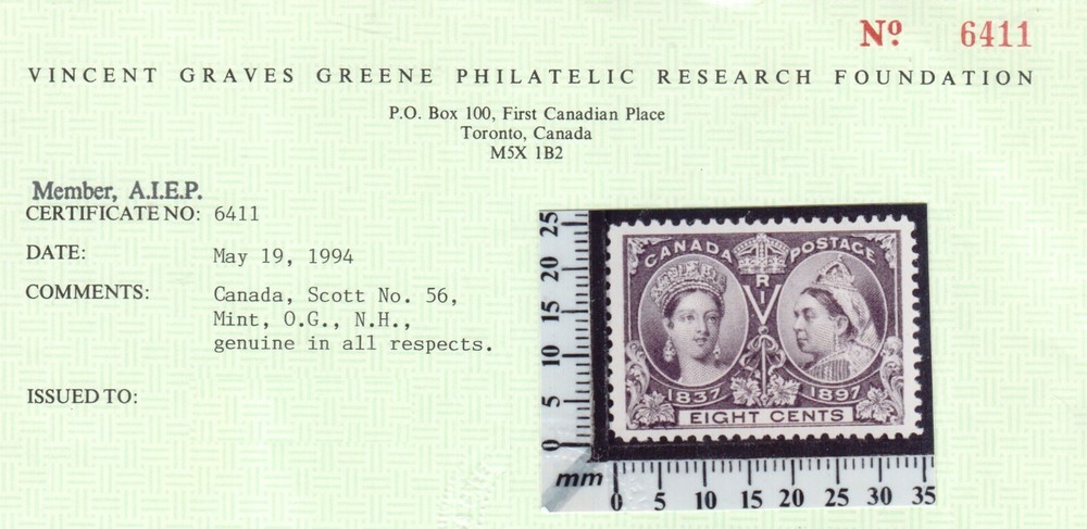 Canada #56 Extra Fine Never Hinged Gem **With Certificate**