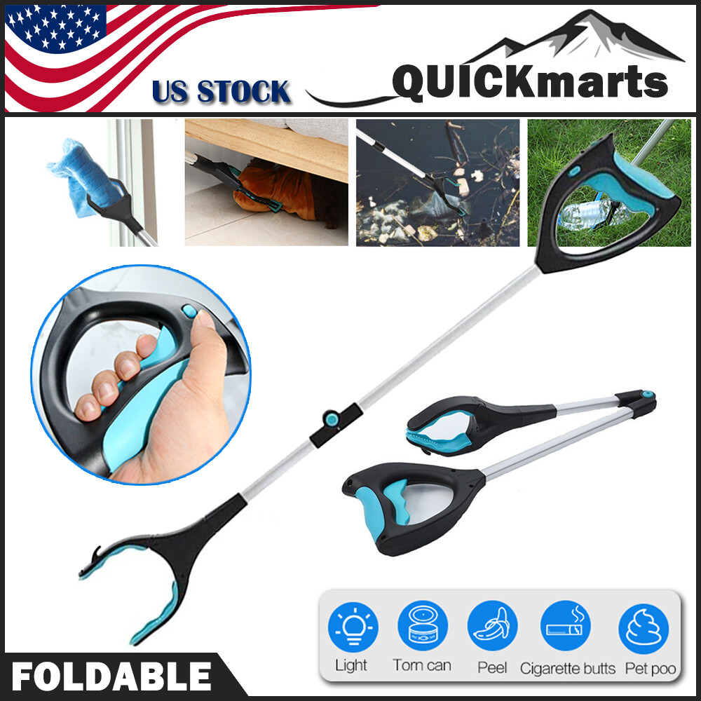 32" Foldable Grabber Reacher Tool For Elderly Pick Up Stick Garbage Trash Picker