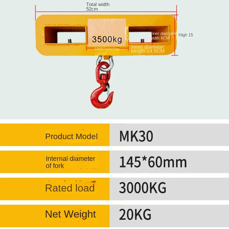 Crane for Forklift Oil Drum Crane Hook Cargo Fork Hook Forklift Lifting ,Hook
