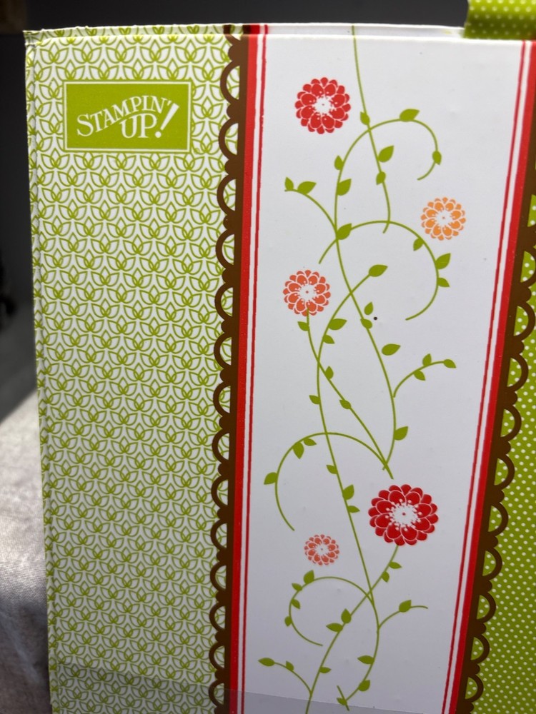 Stampin Up! Decorative Green & Floral Patterned Organization Folder