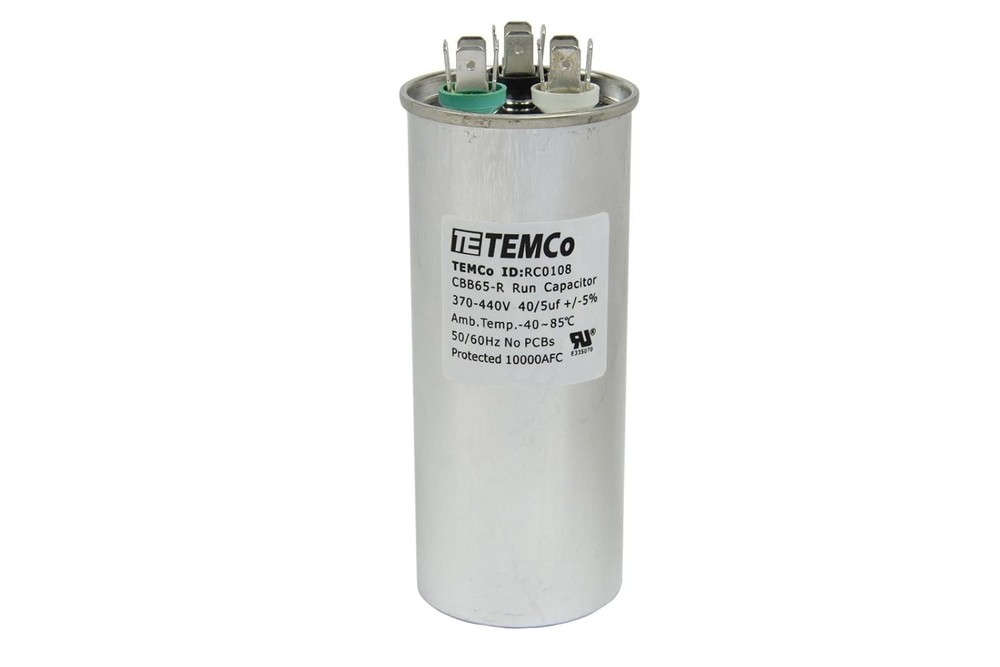5 Pack Round Dual Run Capacitor TEMCo 40/5 MFD