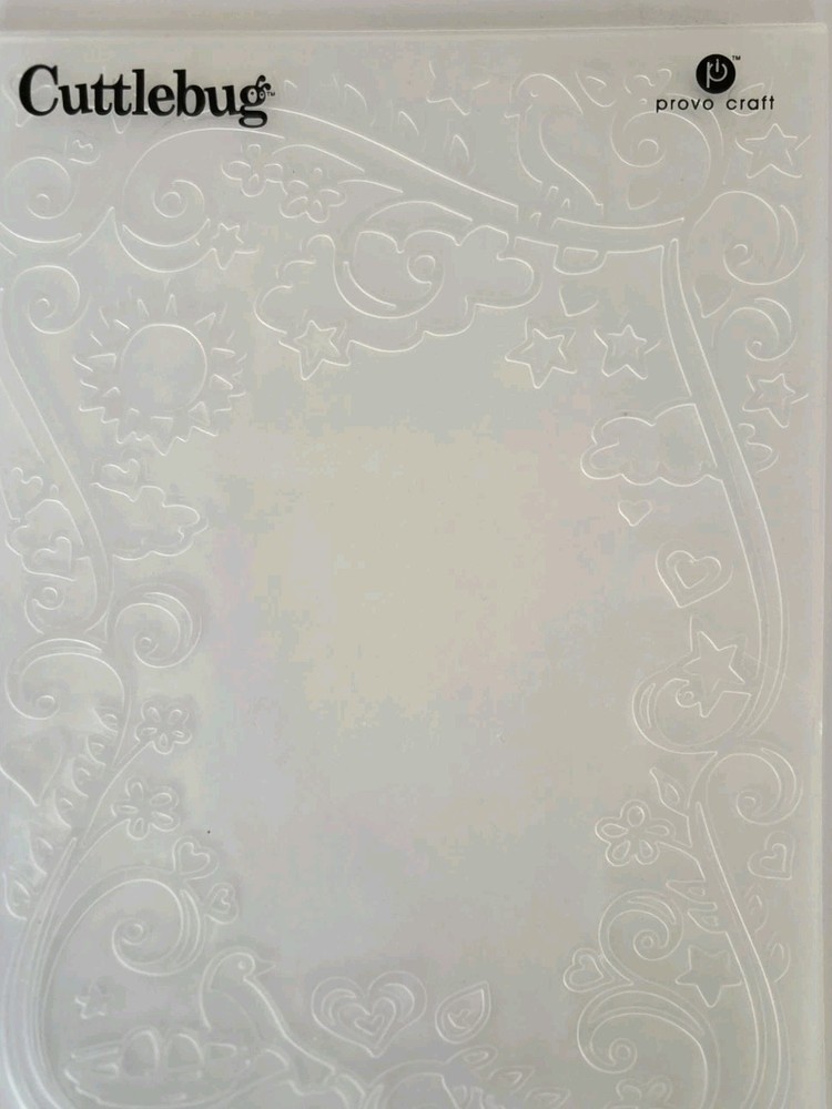 Cuttlebug Large 5 X 7 Embossing Folder- Sun, Stars, Clouds, Hearts