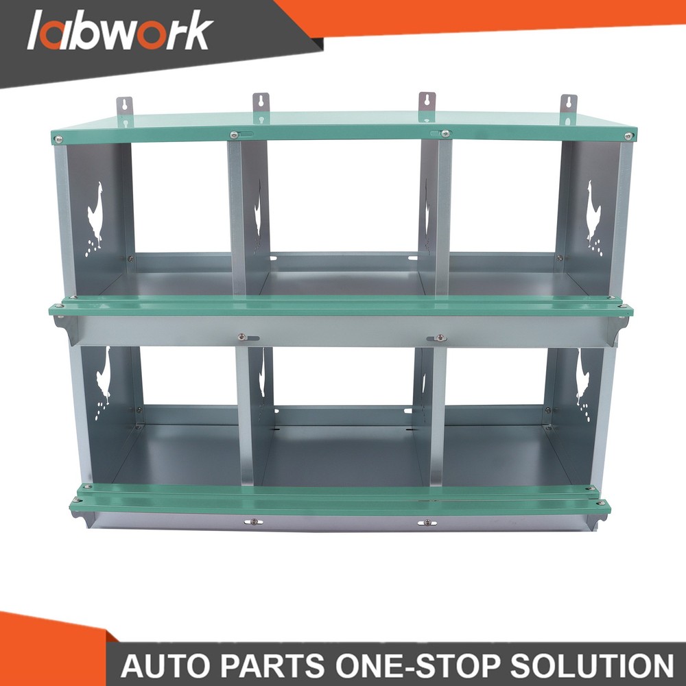 Labwork 6-Compartment Metal Poultry Nesting Box Wall Mount Easy Egg Collection