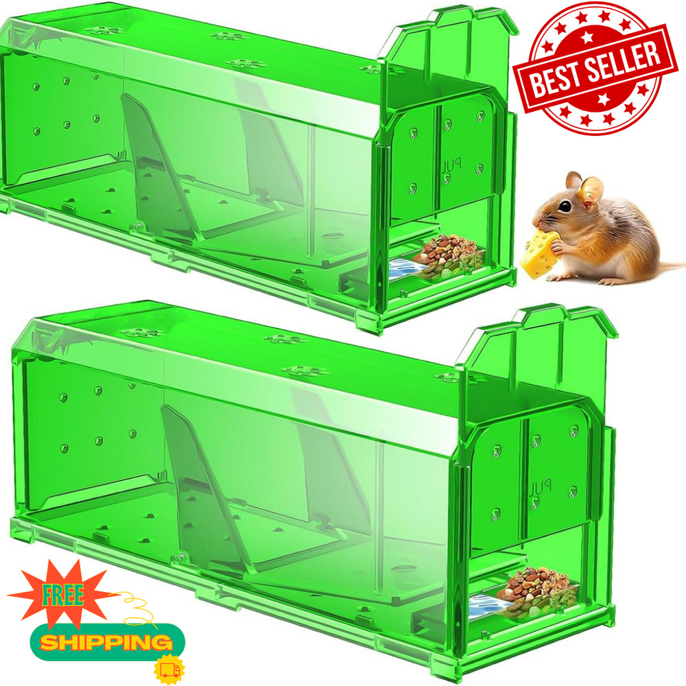 2 Pack mouse Traps Indoor for Home, Catch and Release