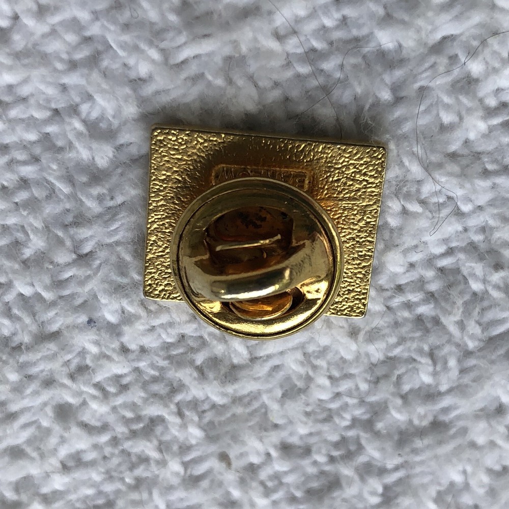 Rectangular Maroon Pb Hexagonal Logo Lapel Pin Tie Tack