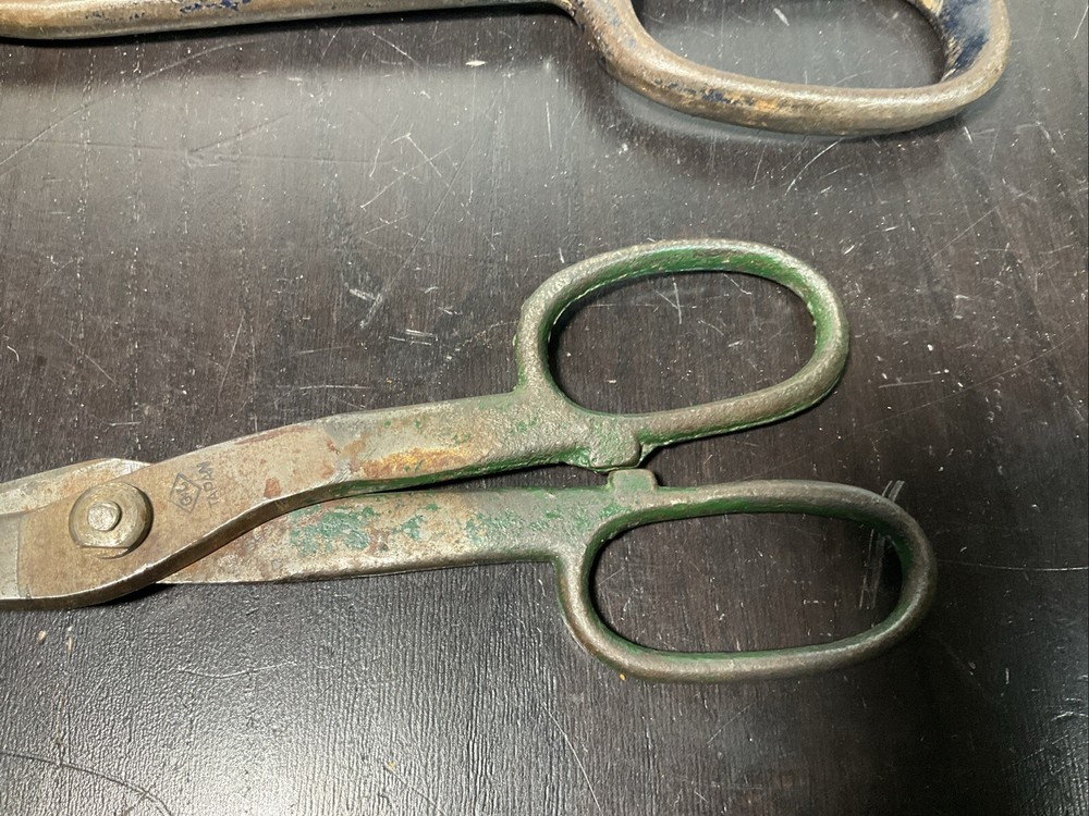 Vintage Crescent Tool Co. 13” & G L 7” Tin Snips