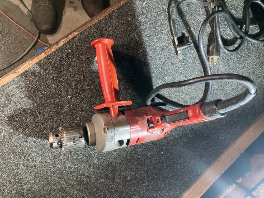 Milwaukee Electric Drill with Side Handle Attachment