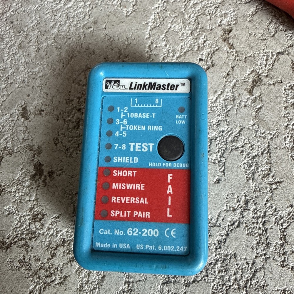 Ideal Linkmaster 62-200 Data Communications Cable Tester Untested