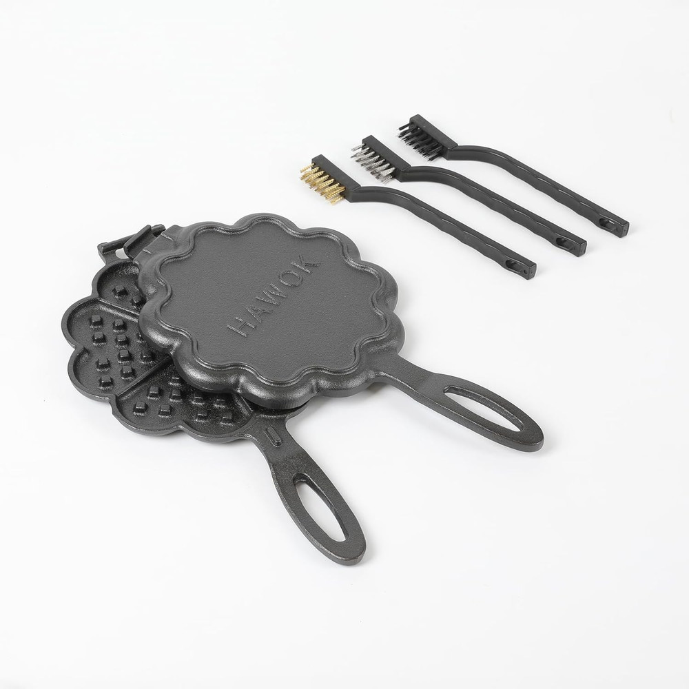 Cast Iron Heart Shaped Waffle Iron, Waffle Maker