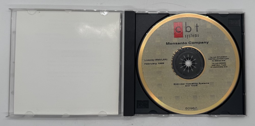 CBT Systems CD-ROM Monsanto End-User OS & Tools Training 1999
