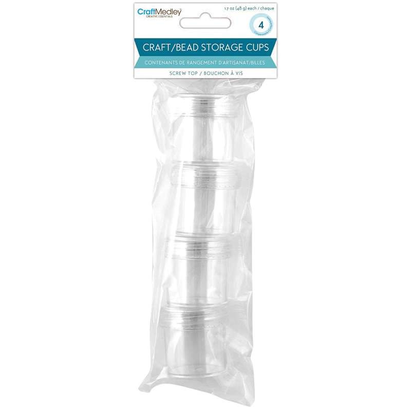 Bead Storage Screw-Top Cups 1.7oz 4/Pkg