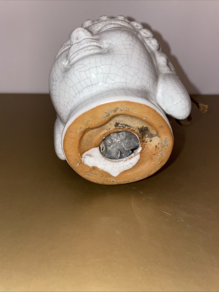 Buddha Ceramic 5” Sachet Holder, Incense stick holder Light Gray Crackle Effect