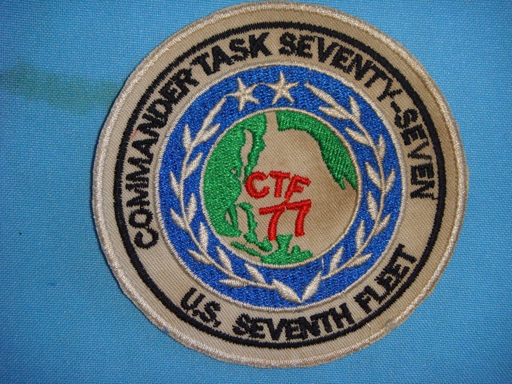 VIETNAM WAR PATCH, US 7th FLEET COMMANDER TASK FORCE CTF- 77
