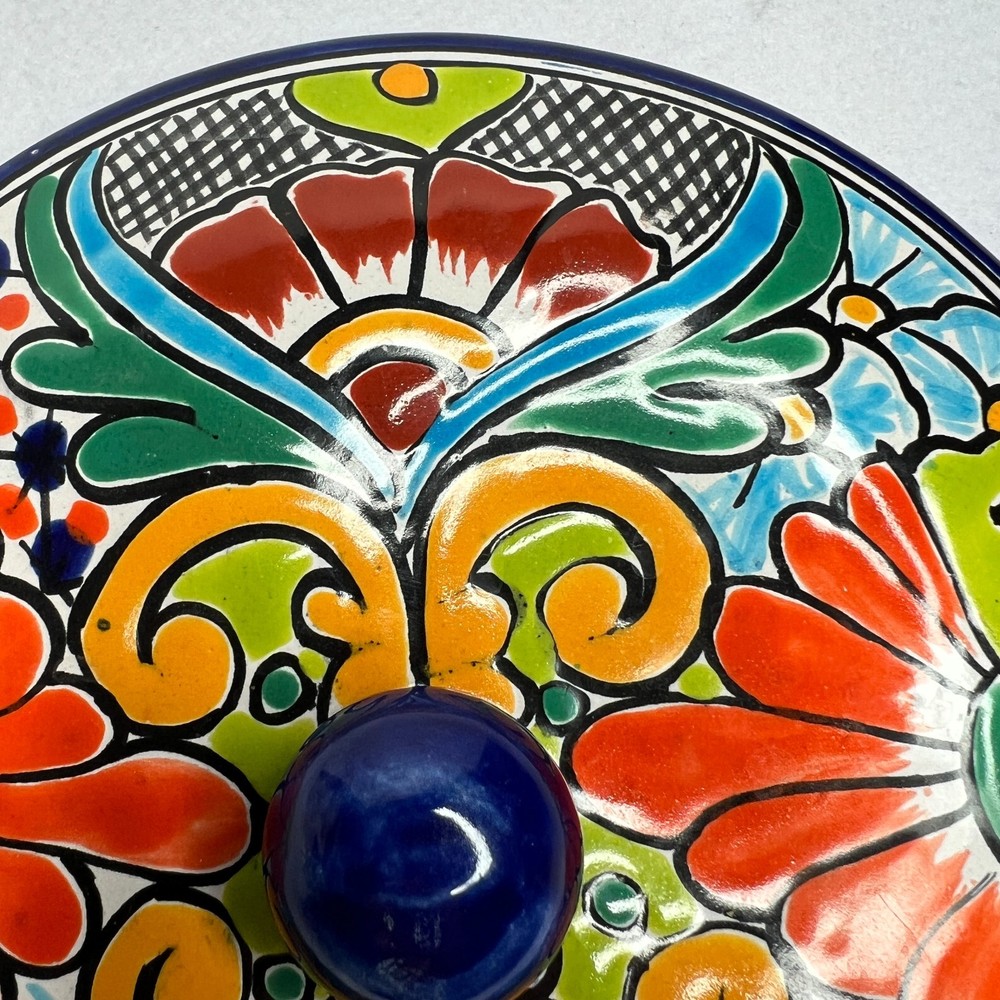 Talavera Pottery Hand Painted Ceramic Pot Lid 9" Replacement Multicolor