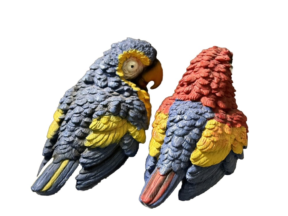 Tropical parrot figurines Set Of TWO